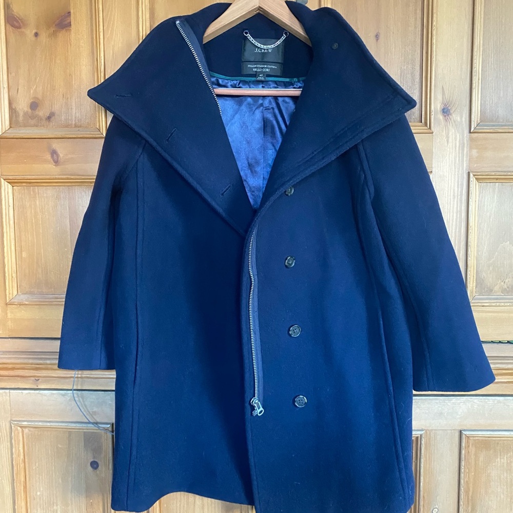 J.CREW Villa car coat in Italian stadium-cloth in Nautilus Navy NEW size 4p